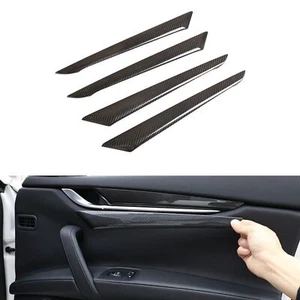 4pcs Real Carbon Fiber Side Door Trim Panel Cover For Maserati Ghibli 2015-2020 - Picture 1 of 9