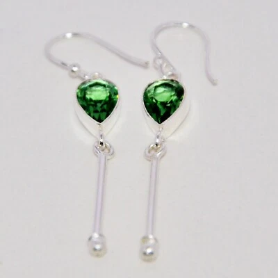 Sterling Silver Peridot Gemstone Handmade 925 Jewelry 2.0 Earring'' - Image 1 of 3
