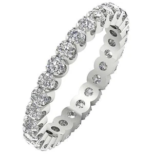 SI2 G 1.15 Carat Genuine Diamond 14K White Gold Eternity Anniversary Ring RS 5.5 - Picture 1 of 5