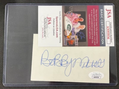 Tarjeta indexada firmada por Bobby Mitchell certificada por la JSA AUTO HOF Washington Redskins NFL! Foto 1 de 4
