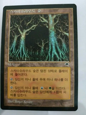 MTG KOREAN TEMPEST SKYSHROUD FOREST MINT MAGIC THE GATHERING CARD RARE LAND  - Image 1 of 4