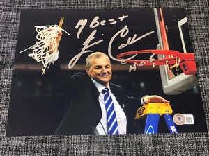JIM CALHOUN SIGNED AUTOGRAPH 8X10 PHOTO UCONN HUSKIES HOF COACH BECKETT BAS COA - Picture 1 of 1
