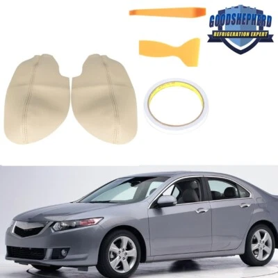 For 2009 2010 2012-2014 Acura TSX Front Door Panel Armrest Set 2pcs Vinyl Beige Foto 1 de 4