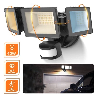 ALUSSO 40W LED Security Flood Motion Sensor Outdoor Lights Dusk to Dawn Outdoor Lamp