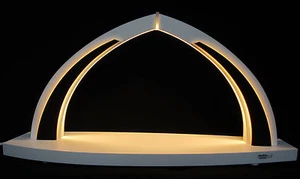 LED Schwibbogen klein white line modern wood Bogen leer Leerbogen Erzgebirge - Bild 1 von 2