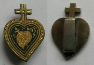 Zaldi2010. Sacred Heart Ornament, Damascened, 2.3 grams/21x14mm. Metal - Picture 1 of 2