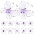 50 Stoff-Schmetterlinge 3D-Deko Organza-Flügel Violett für Hochzeit & Party