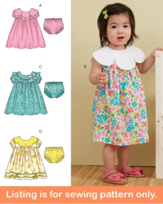 SEWING PATTERN Baby Girls Clothes Infant Clothing Dress Diaper Cover Easter 6903 - Image 1 of 3
