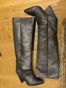 Isabel Marant Lokyo Boots Size 37 UK 4 Metalic Leather - Imagen 1 de 13