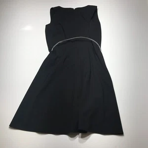 Ellen Tracy Dress Womens Size 10P Black Belted Sheath Sleeveless Zip Closure - Picture 1 of 13