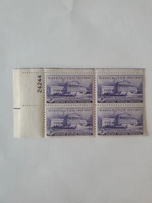 US 1950 USA Scott# 991 U. S. Supreme Court Building Washington DC Block 4 MNH  - Image 1 of 2