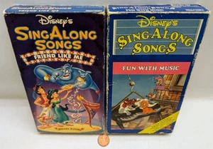 Disneys Sing Along Songs.2x VHS.#11 Friends Like Me.Aladdin+#5 Fun with Friends - Picture 1 of 5