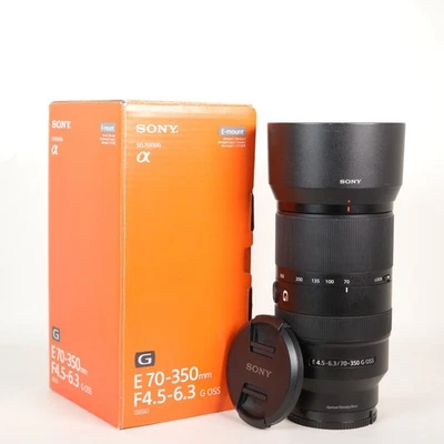 Sony 70-350mm F4.5-6.3 G OSS Zoom E Mount Lens, Both Caps & Hood, Excellent Cond - Image 1 of 4
