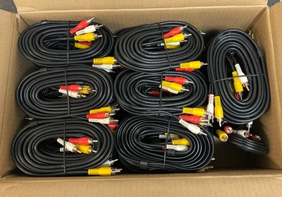 Lot of 50 New RCA Composite Audio Video Coaxial Cable RG-59/U 8 FT (Dish Logo ) - Image 1 of 3