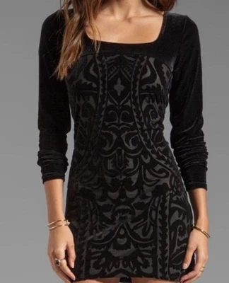 Vestido Free People Mujer Grande Terciopelo Boogie Noches Burnout Caprichoso Túnica Foto 1 de 4