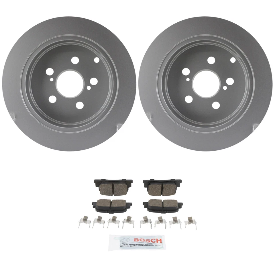 Bosch Rear Quietcast Rotors Ceramic Disc Brake Pad Kit For Scion tC 2005-2010 - Image 1 of 1