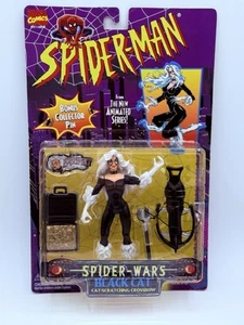 1996 Toy Biz Spider-Man Black Cat Spider Wars Action Figure Marvel Animated - Picture 1 of 2