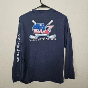 Vineyard vines navy blue long sleeve hockey whale kids size xl - Picture 1 of 7