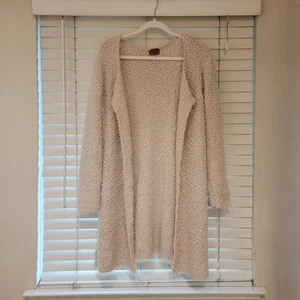 POL Cardigan Size Medium Ivory Cream Open Front Nubby Knit Soft Cozy Comfy Warm - Picture 1 of 5
