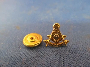 MASONIC 14K YELLOW GOLD SCREW BACK PIN 0.6g / 1.3g - Bild 1 von 4