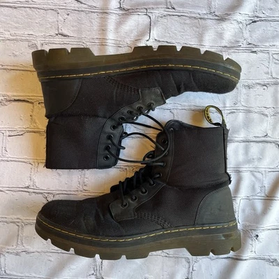 Dr Martens Docs Peines Botas de Lona Negras Combate Para Hombres Talla US 12 Tela Grunge Foto 1 de 4