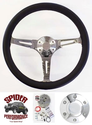 1969-1989 Oldsmobile LEATHER steering wheel 15" GAMBLER - Image 1 of 4