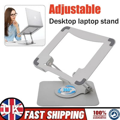 360° Metal Portable Laptop Tablet Stand Desktop Riser Bracket Adjustable Holder - Image 1 of 4