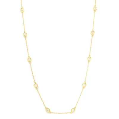 Rachel Koen Diamonds by the Yard Necklace 14K Yellow Gold 0.77Cttw 18 Inches - Image 1 of 4