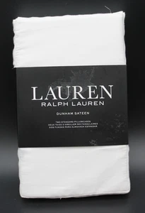 Fundas de almohada Ralph Lauren 2 piezas estándar de algodón Dunham satén BLANCAS NUEVAS PRECIO DE VENTA SUGERIDO POR EL FABRICANTE $45 - Imagen 1 de 8