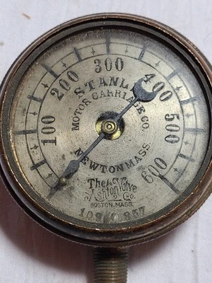 Antique brass Stanley Steamer motor carriage gauge Aston Valve Co. Boston Mass. - Image 1 of 4