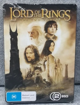 NEW: THE LORD OF THE RINGS Two Towers STEELCASE DVD Set Region 4 PAL Free Post - Image 1 of 2