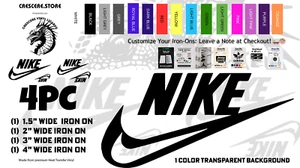 🔥 4 PC Swoosh Inside Nike Design – (1.5" Wide to 4" Wide) HTV Iron ON - Picture 1 of 1