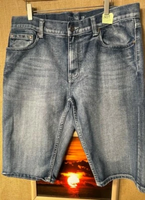 Flypaper Hombre Azul Denim Shorts 36 Bolsillos Traseros Solapa Foto 1 de 4