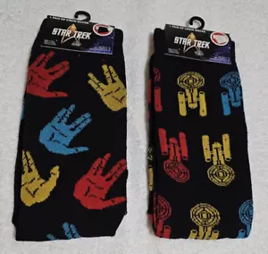 Star Trek 2 Pairs Adult Crew Socks (fits shoe size 6-12) New - Picture 1 of 8