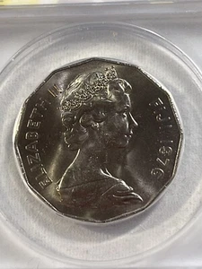 1976 Fiji 50 Cents Graded MS 67 by ANACS Low Mintage - Picture 1 of 4