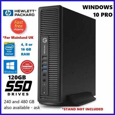 HP EliteDesk 1TB SSD +1TB HDD 16GB RAM FAST UltraSmall PC WiFi USB3 Win10 VAT* - Image 1 of 3