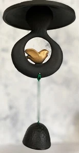 Japanese FURIN Wind Chime Bell sparrow Suzume Nanbu Cast Iron / Made in Japan - Picture 1 of 6