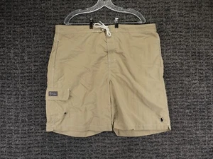Polo Ralph Lauren Swim Trunks Mens 2XL Beige Cargo Shorts Lined Beach Preppy - Picture 1 of 13