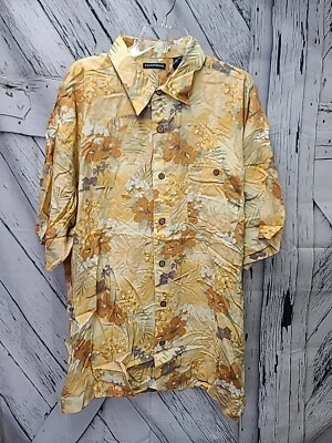Camisa Hawaiana Tropical Amarillo Rayón Manga Corta Knightsbridge Para Hombre 2X NUEVA Foto 1 de 4