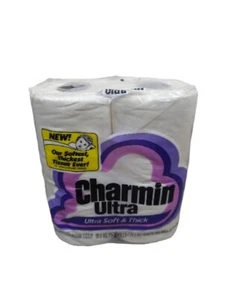 Vtg 1992 Charmin Ultra 4 Roll Pack Toilet Paper NOS NIB - Picture 1 of 5