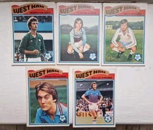 Topps 1978 Orange Back Football trading cards - 5 West Ham players - Picture 1 of 7