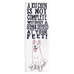 White German Shepherd Magnet Cartoon Dog Portrait Gift Collectible Kitchen Decor - Picture 1 of 12