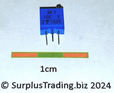 Vishay 64Y 10K Ohm 3/8" Vierkant (10 mm) Multi-Turn Cermet Trimmer 10% - Bild 1 von 4