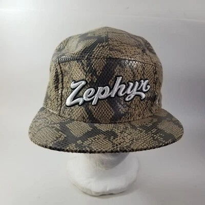 Zephyr Faux Snakeskin Camp Hat Cap Panel Adjustable Leather Strap - Image 1 of 4