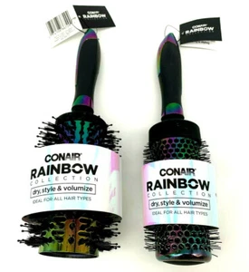 Conair Rainbow Collection Hairbrush Large & Small Bundle 86729/86716 - Picture 1 of 4