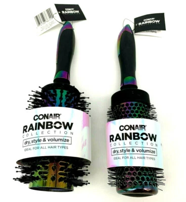 Conair Rainbow Collection Hairbrush Large & Small Bundle 86729/86716 - Image 1 of 4