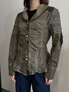 Veste blazer boutonnée coton brodé DDP Elisa Cavaletti taille M - Photo 1/13