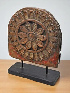 Antike Holz sehr feine florale Schnitzerei Tafel Plakette original alt handgeschnitzt - Bild 1 von 7
