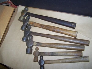Vintage Lot Of 6 Ballpeen Hammers shop blacksmith tools metal working lot B - Picture 1 of 4