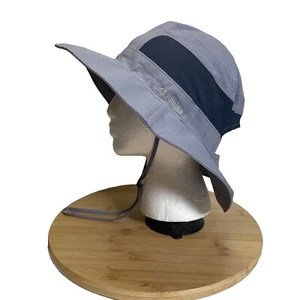 Columbia Women L/XL Gray Blue Sun Goddess Booney Hat UPF 40 Wicking Wide Brim - Picture 1 of 6